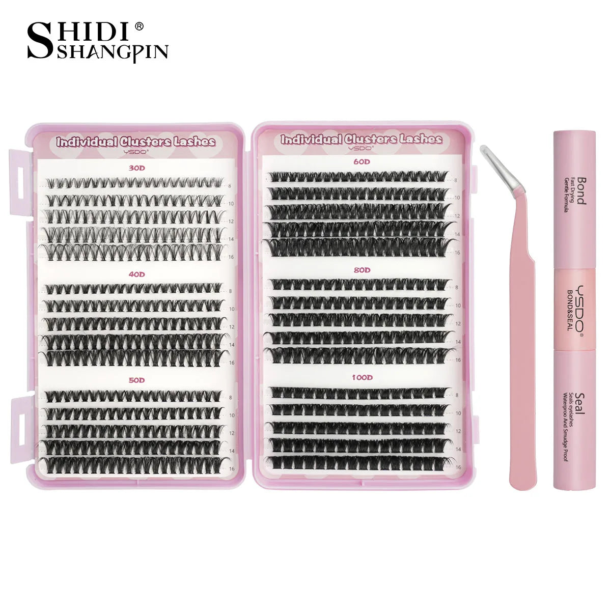 14/32 Rows Individual Lashes Kit Cluster Eyelash Diy Lash Extension Kit Cluster Lashes With Bond and Seal Glue Remover tweezer
