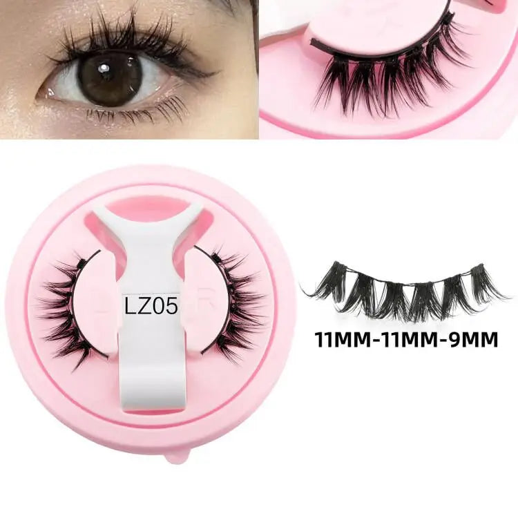 2Pairs Magnetic Fake Lashes Kit 3D Magnet Band Wispy Soft Natural Fluffy Reusable False Mink Eyelashes No Glue Needed Make Up