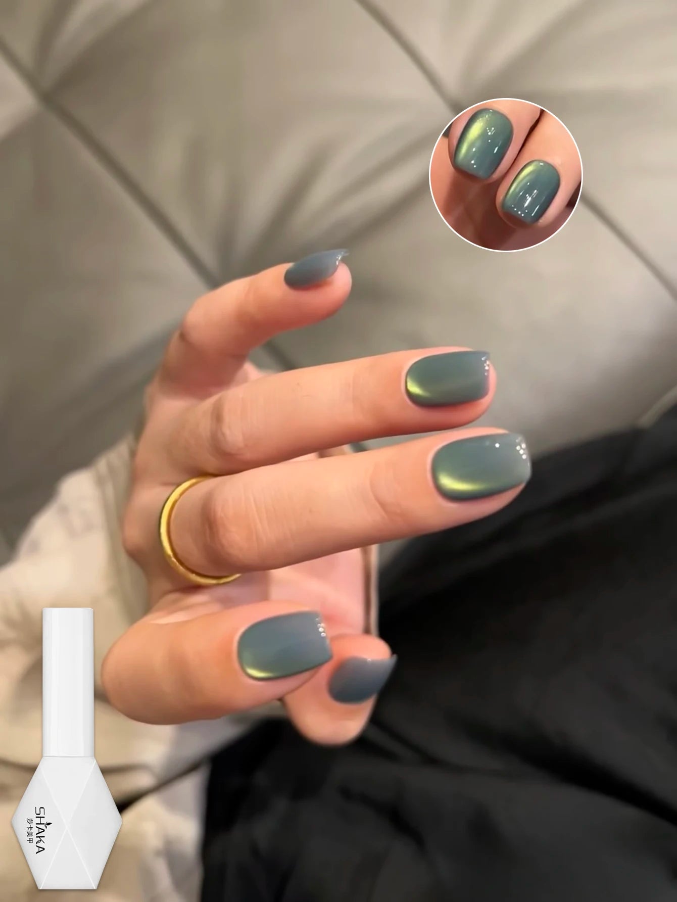 WS Black Glass Cat Magnetic Gel Nail Polish Punk Style Nail Art Manicure Varnis Semi Permanent Gel for Winter Nail Supplies