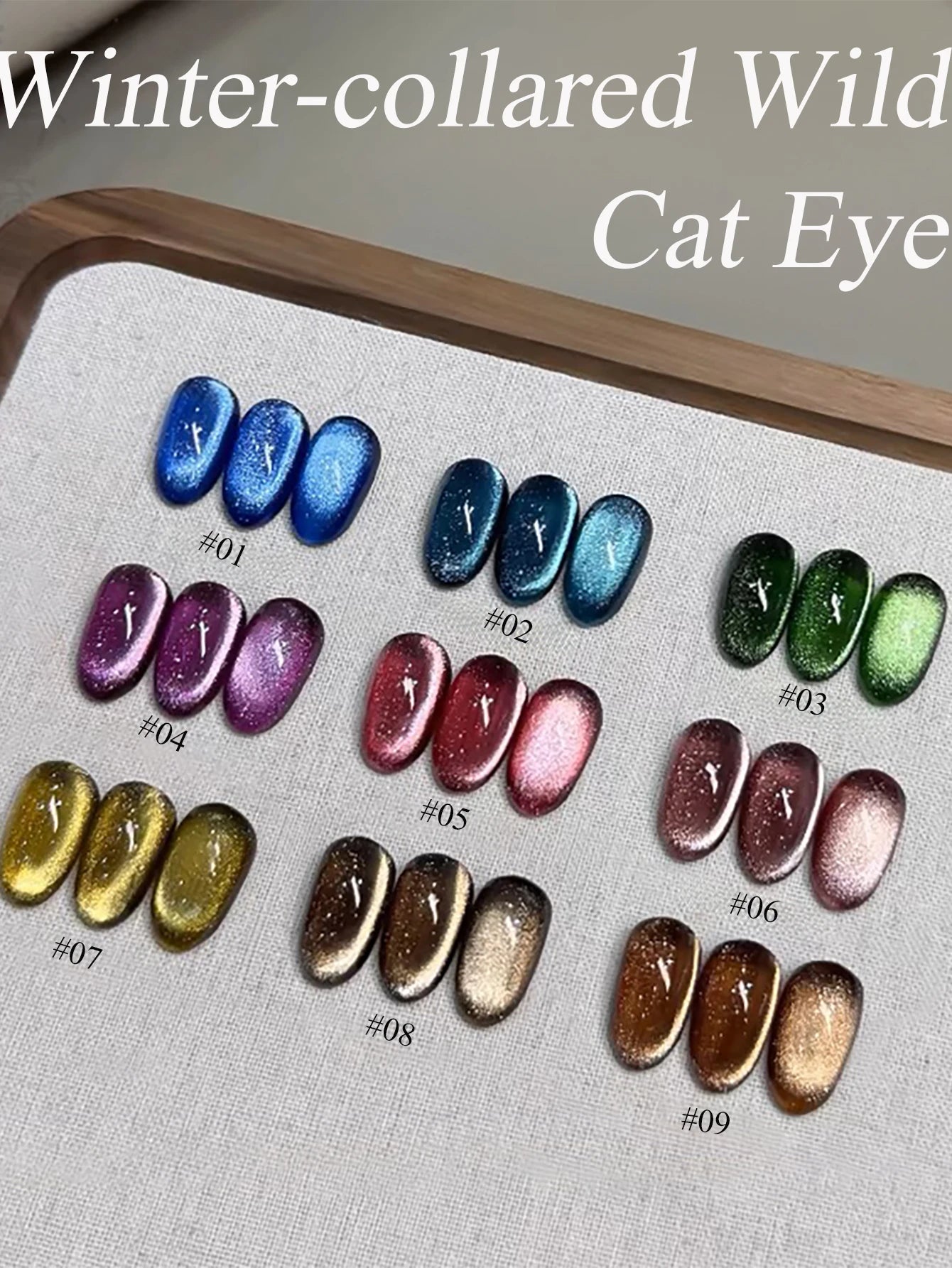 1-24pcs WS Autumn Winter Blue Black Red Glass Bead Crystal Cat Eye Gel Nail Polish New Whitening High Density Sparkling Nail