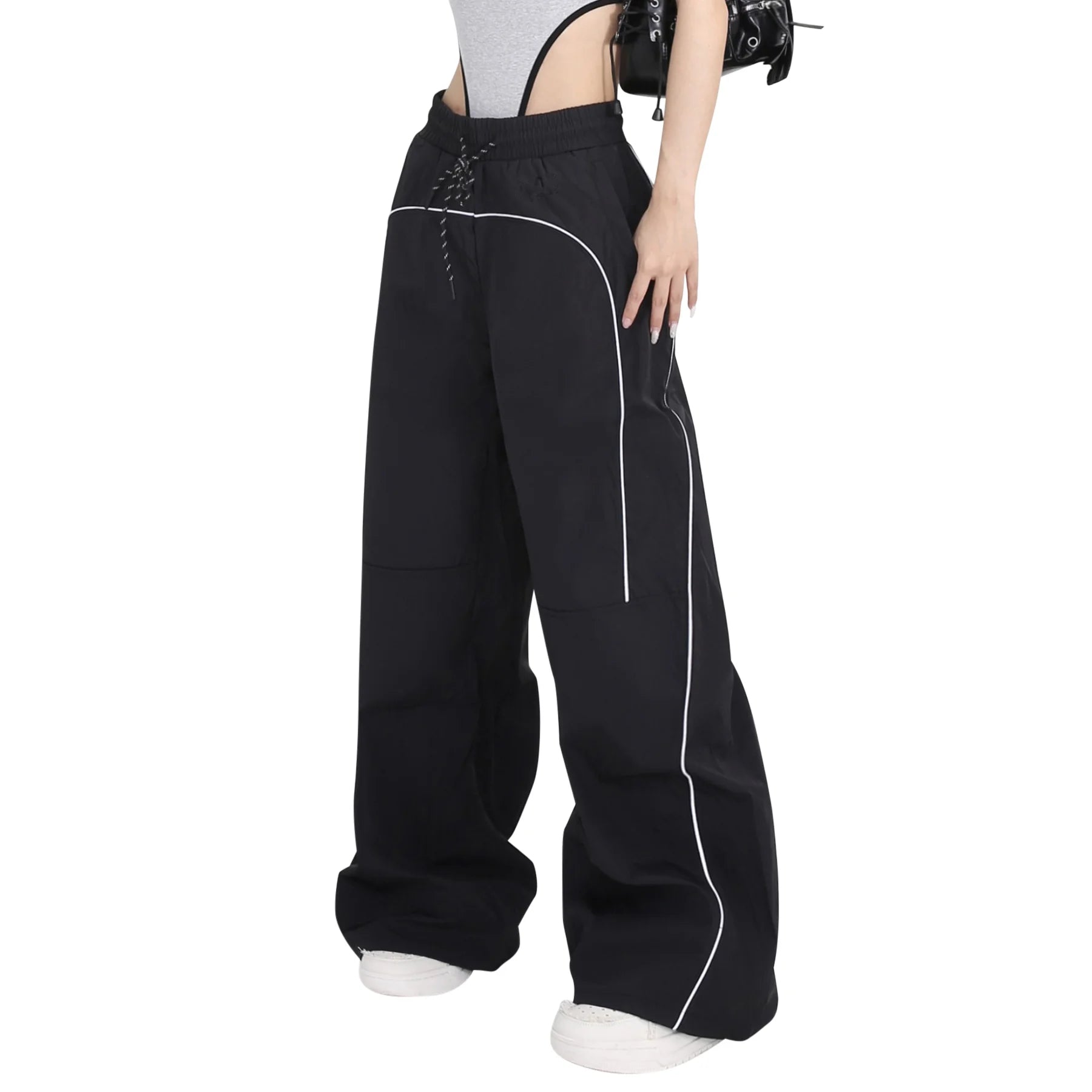 Womens Y2K Jogger Pants - Ultra-Relaxed Fit, Flattering Wide-Leg Silhouette,  Adjustable Drawstring Waistband