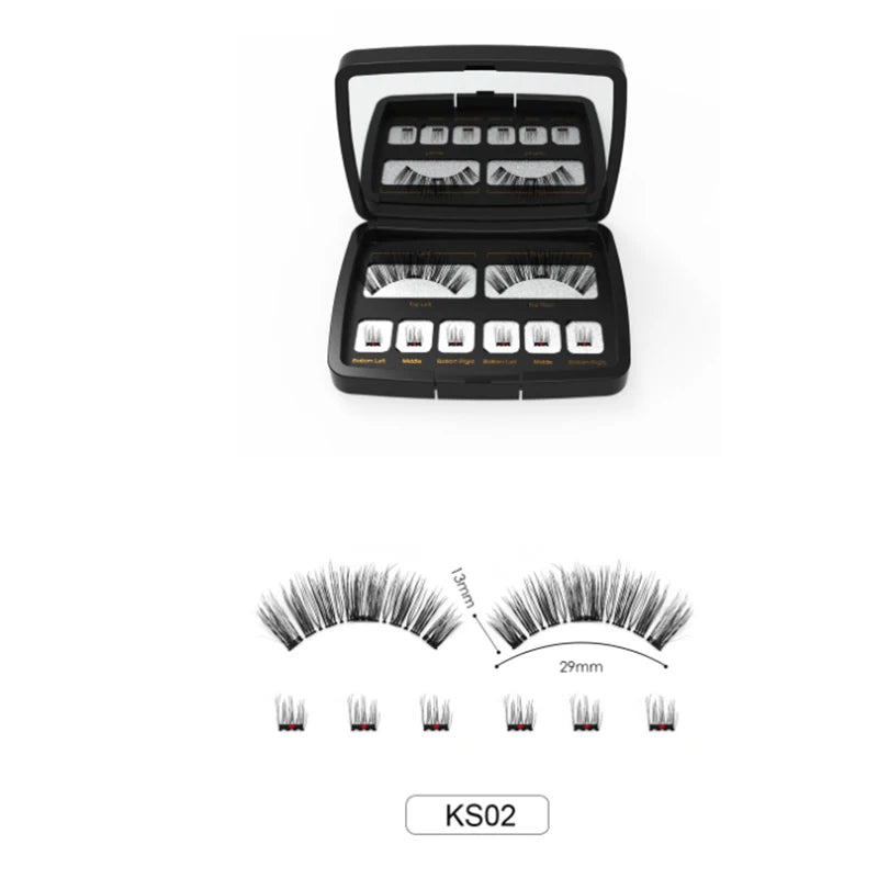 3D Magnetic Eyelashes Kit With Different Density Double False Eyeslashes Reusable Easy To Wear Fake Eyelash Extension Makeup Kit