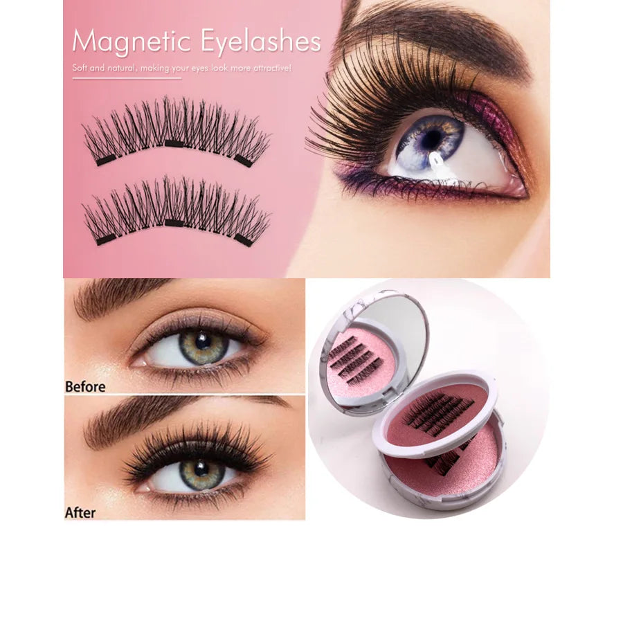 Full And Half Magnetic False Eyelashes New Style Glue-Free Mink False Eyelashes Natural Makeup Reusable Beauty