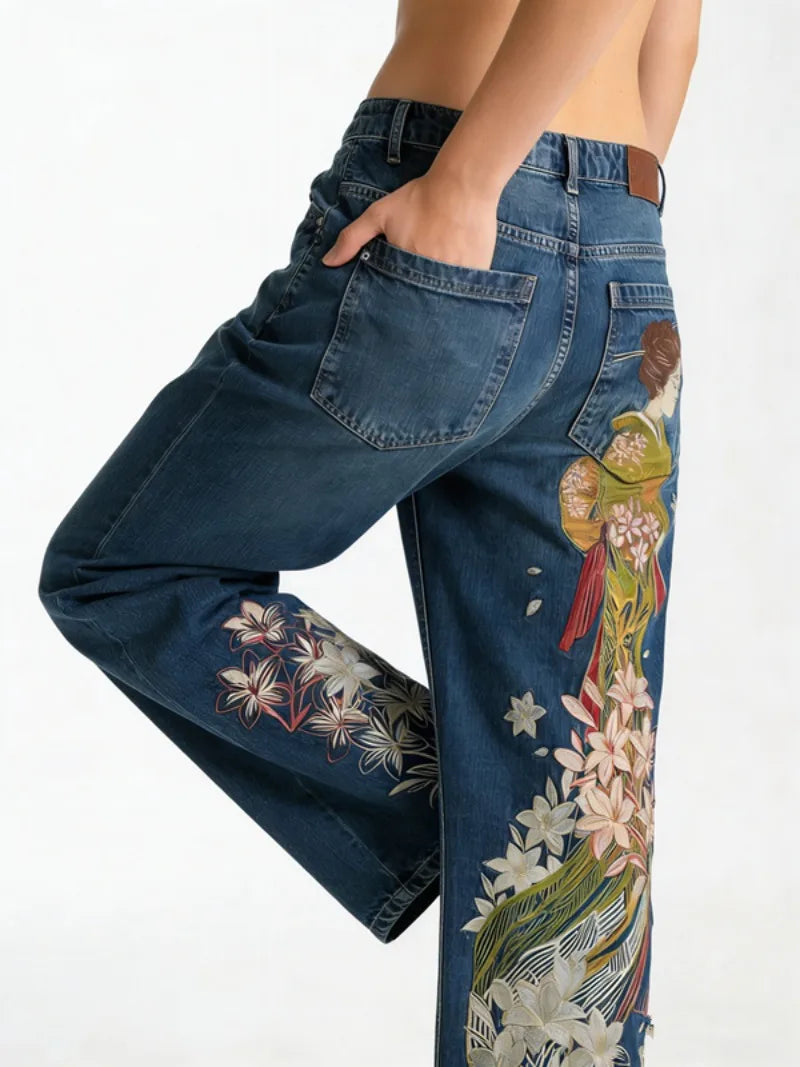 Y2K Gothic Oversized Jeans Unisex High Street Japanese Fashion Retro Wide Pants Harajuku Hip-Hop Street Work Pants - Azara