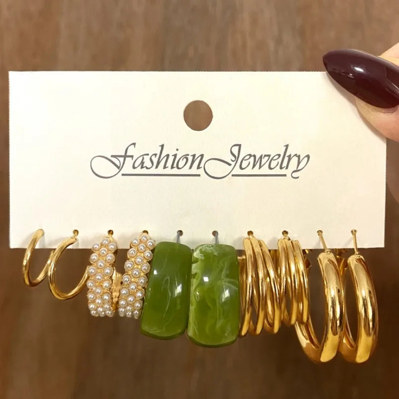 LATS Bohemian Snake Butterfly Drop Earrings Set For Women Pearl Acrylic Dangle Earrings 2021 Trend Set of Earrings Jewelry