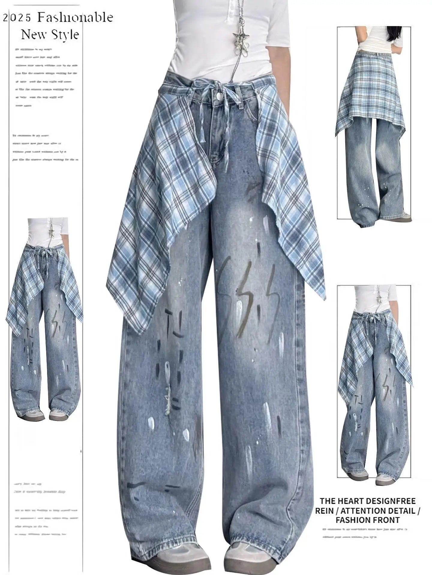 SylCue High Street Street Style Atmosphere Cool Letter Print High Waist Skirt Women's Niche Irregular Skirt - Azara