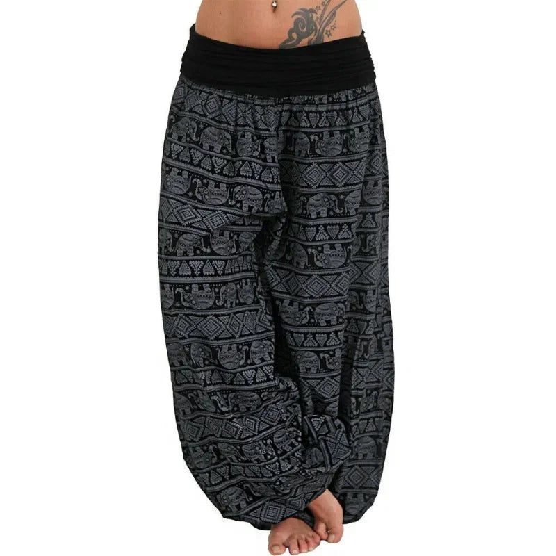 Women's Personality GeometricCasual Loose Printed Pants Comfortable Casual Women's Wide Leg Haren Pants Pants - Azara