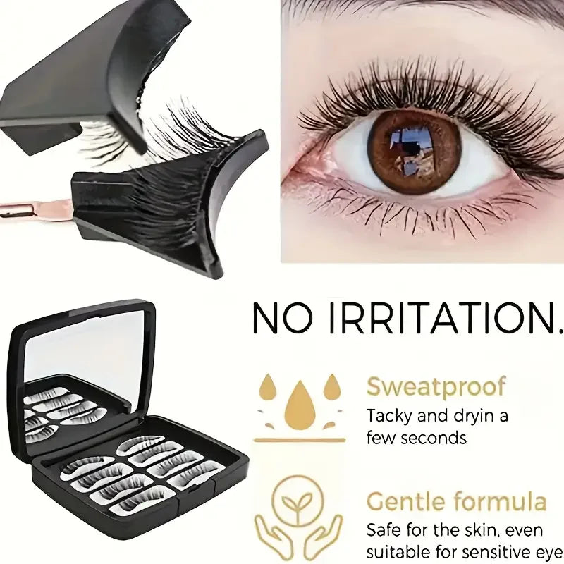 Easy-to-Apply Magnetic False Eyelashes Set:Reusable,No Glue Required-Natural Curl and Volume, Comfortable and Safe for Beginners