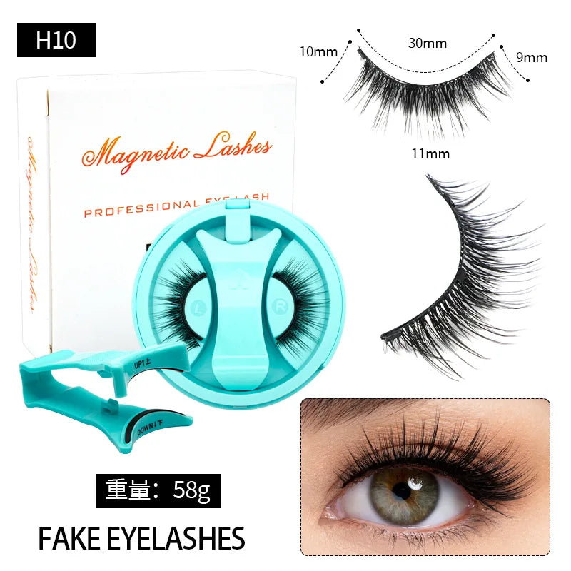 Magnetic Fake Eyelashes Set Reusable 3D Glue-free Waterproof Natural False Eyelashes With Travel-friendly Applicator
