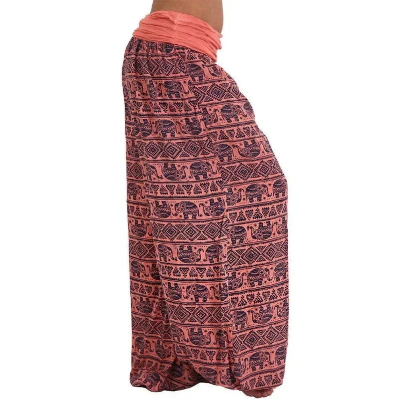 Women's Personality GeometricCasual Loose Printed Pants Comfortable Casual Women's Wide Leg Haren Pants Pants - Azara