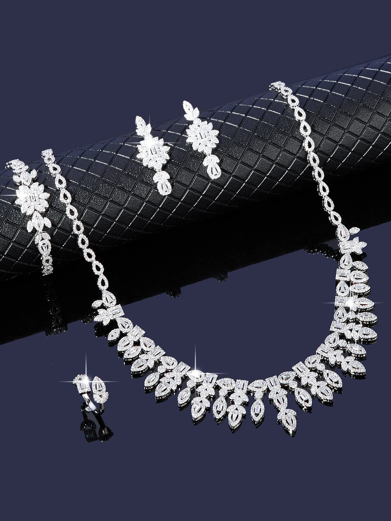 4pcs Bridal Cubic Zirconia Jewelry Sets For Women Party Luxury Dubai Nigeria CZ Crystal Wedding Jewelry Sets