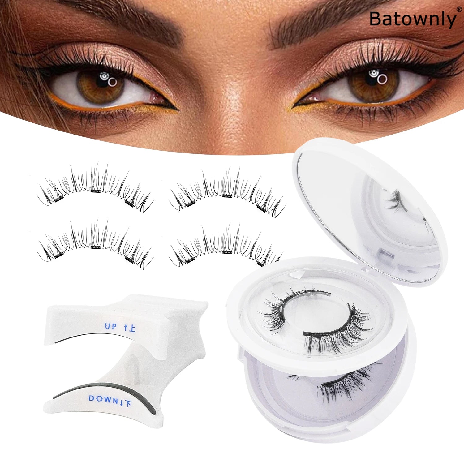 2 Pairs Magnetic Eyelashes with Applicator Reusable Soft Magnetic Eyelashes Natural Look No Glue Needed Lashes Kit Easy to Wear