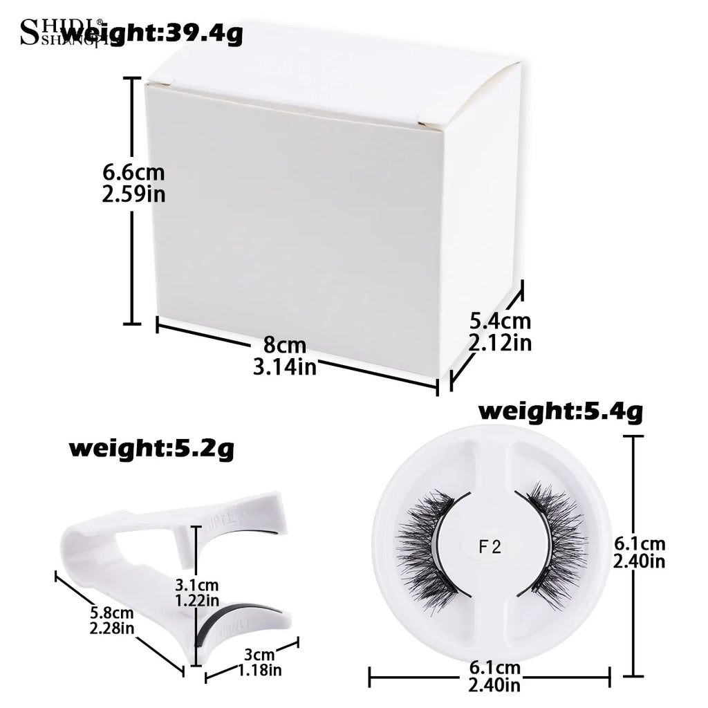 5 pairs 3D Magnetic Lashes Kit With Tweezers Natural Curler Soft Magnetic False Eyelashes No Glue Needed Fluffy Reusable Make Up