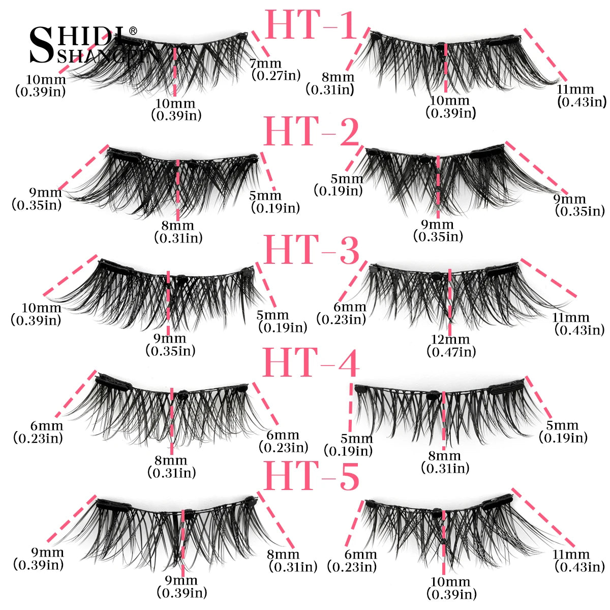 2Pairs Magnetic Fake Lashes Kit 3D Magnet Band Wispy Soft Natural Fluffy Reusable False Mink Eyelashes No Glue Needed Make Up