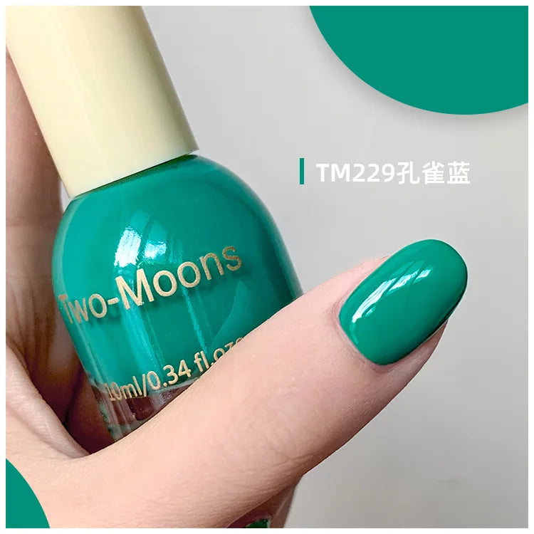 TWO-MOONS Aurora Nail Polish Series 10ml No-bake Semi Permanent With Polarization Light Fine Flash Natural Dry Nail Polish