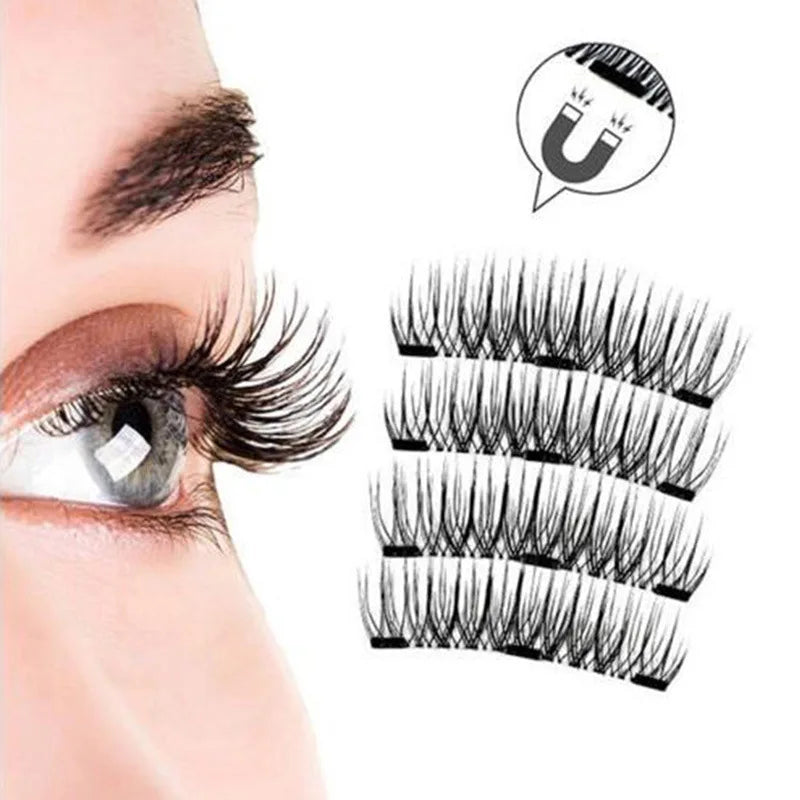 3D Magnetic Eyelashes Kit With Different Density Double False Eyeslashes Reusable Easy To Wear Fake Eyelash Extension Makeup Kit