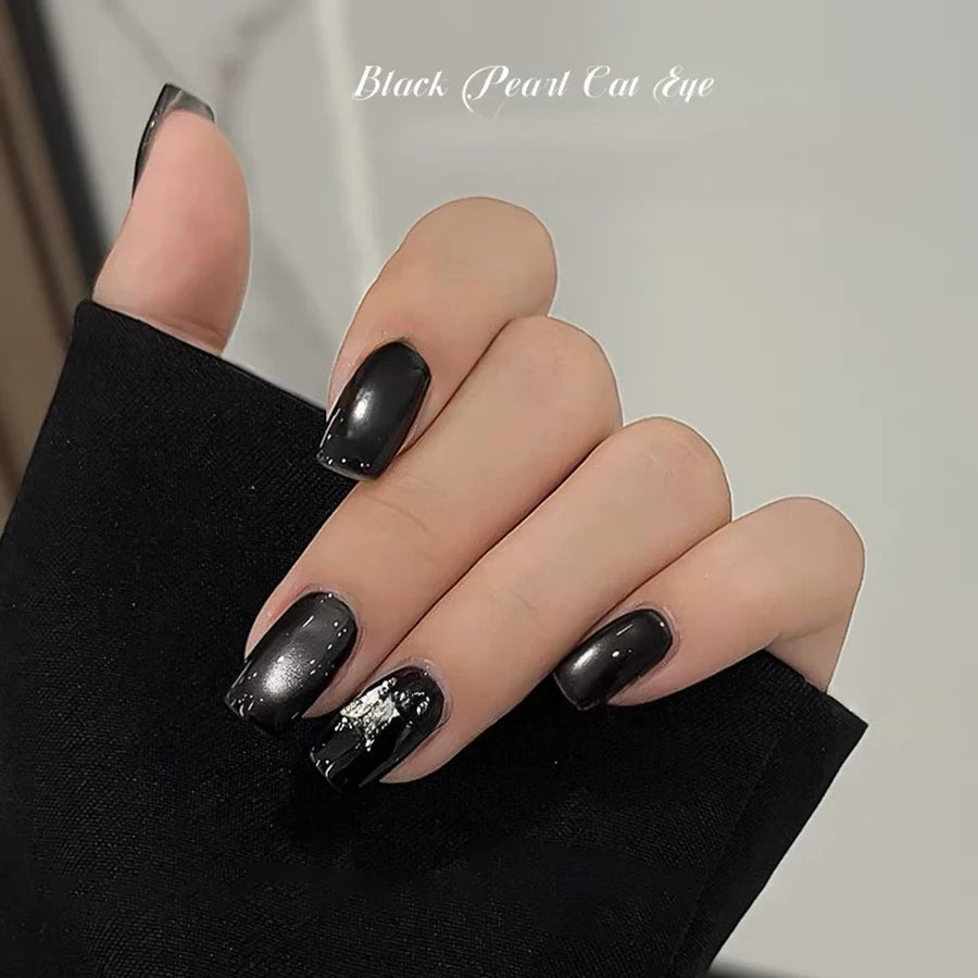 WS Black Glass Cat Magnetic Gel Nail Polish Punk Style Nail Art Manicure Varnis Semi Permanent Gel for Winter Nail Supplies
