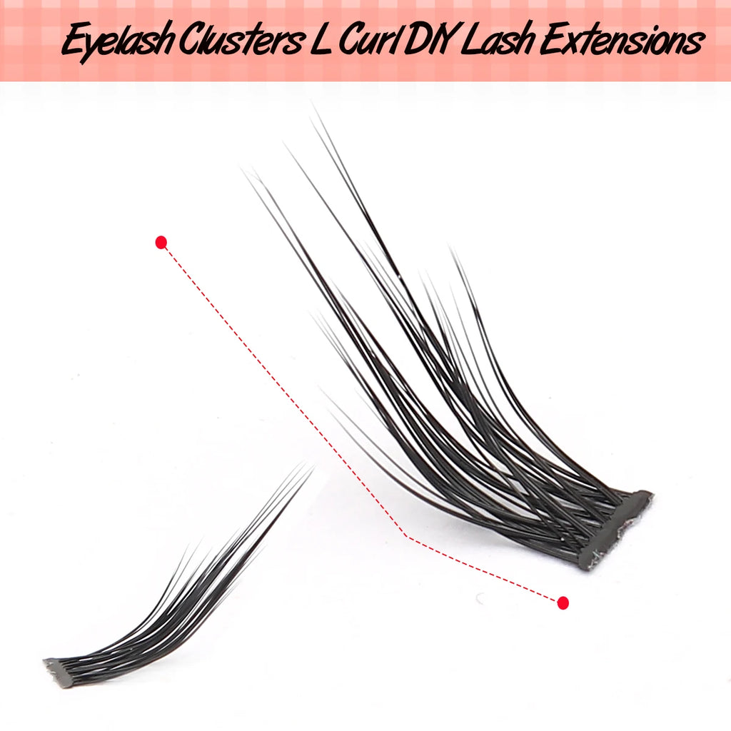 LINYAGSSE LN2350 L Curl Super Cluster Eyelash Extension Natural Mink Eyelash Individual Lashes Makeup Tools Cilias Volume