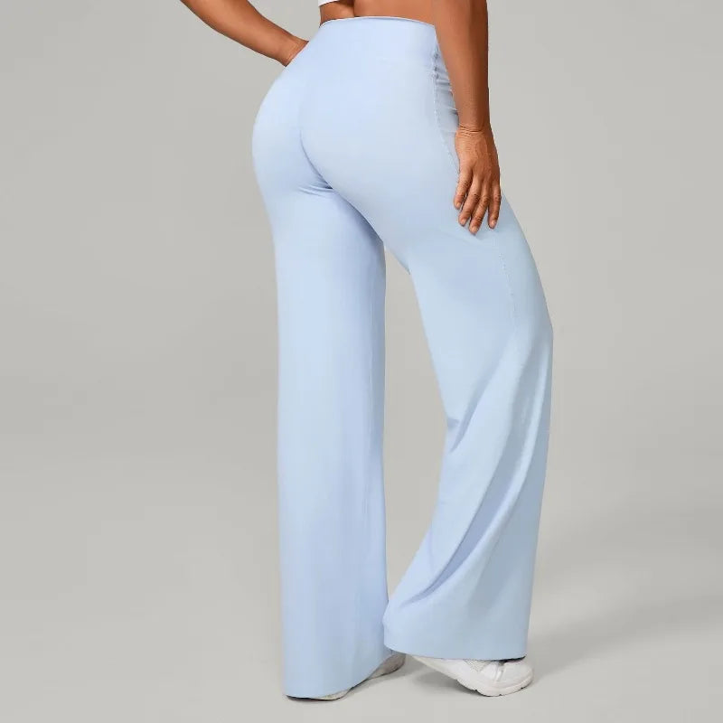 Women's Pilates Straight Yoga Pants Versatile Loose Wide-Leg Running Sports Fitness Hip-Lifting Pants