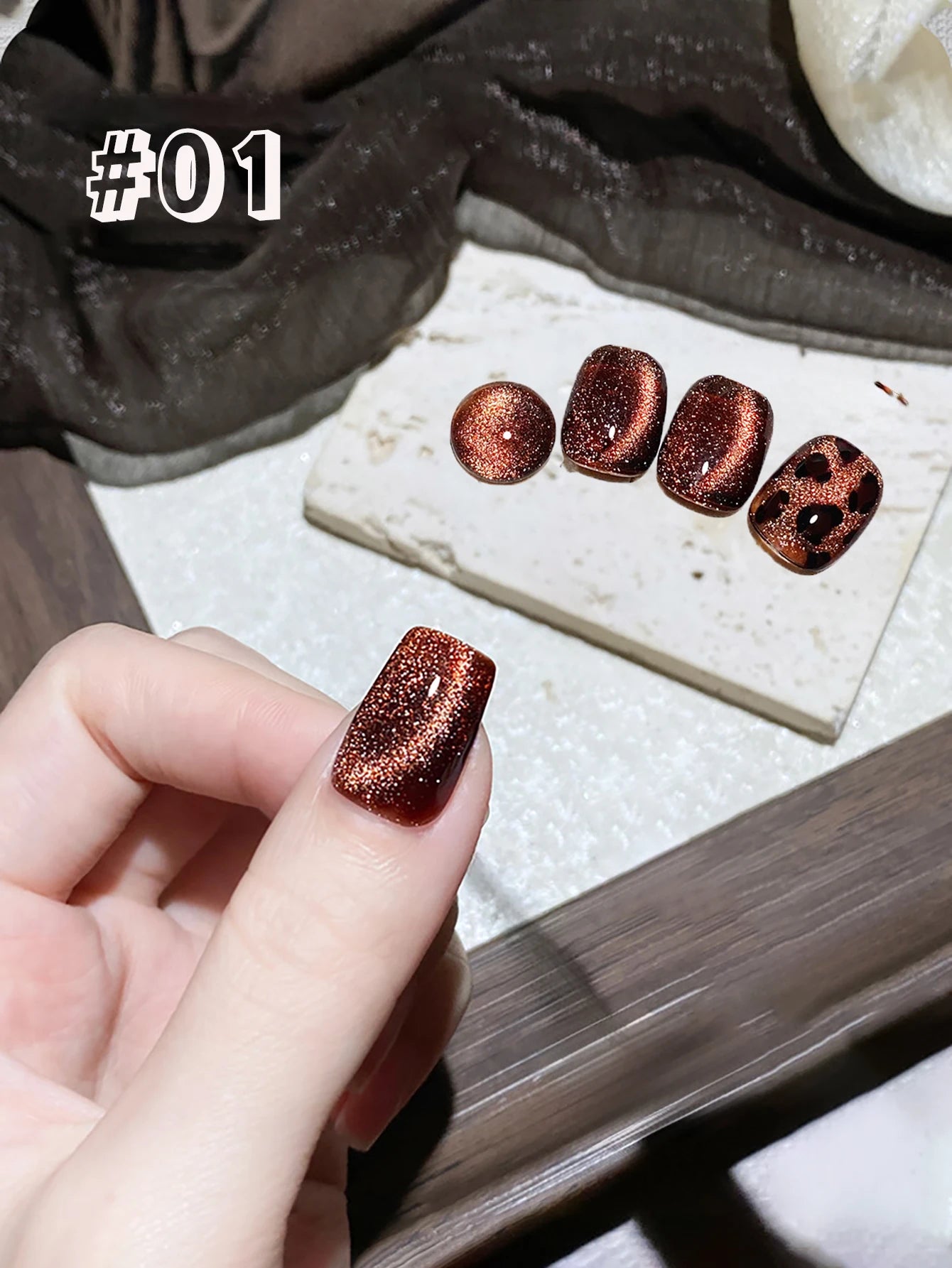 1-24pcs WS Autumn Winter Blue Black Red Glass Bead Crystal Cat Eye Gel Nail Polish New Whitening High Density Sparkling Nail