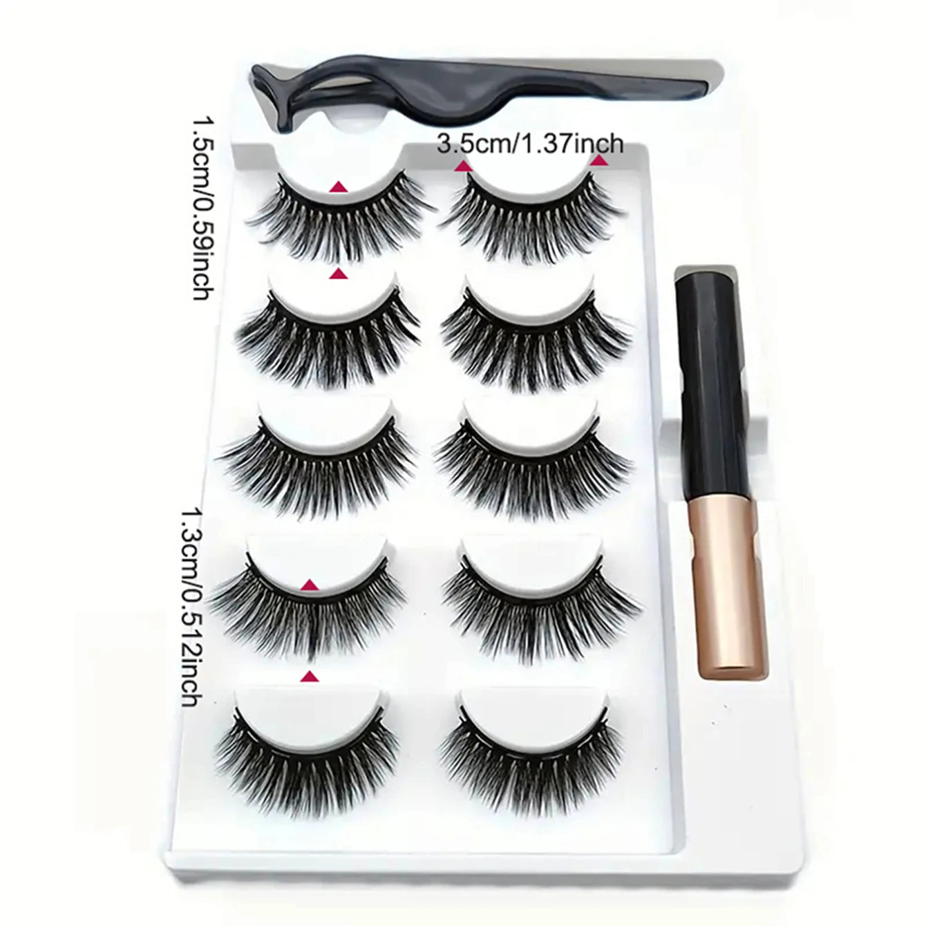 5 pairs of magnetic eyelashes, 8D manual eyelashes, eyeliner pen false eyelashes, durable manual eyelash makeup tools
