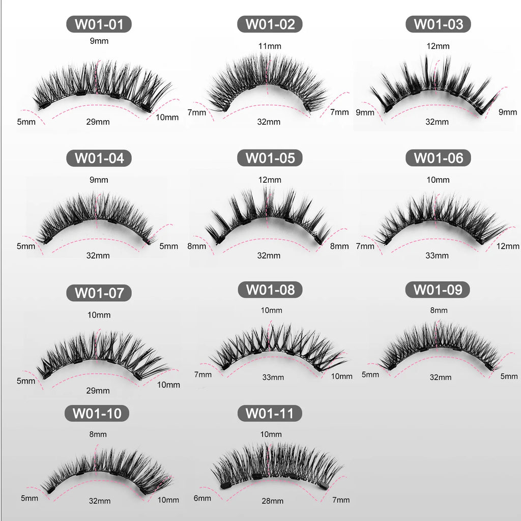 Hot 2 Pair Magnetic Eyelashes Handmade Fluffy Faux Mink Lashes Reusable Natural False Eyelashes and Magnetic Tweezers Set Makeup