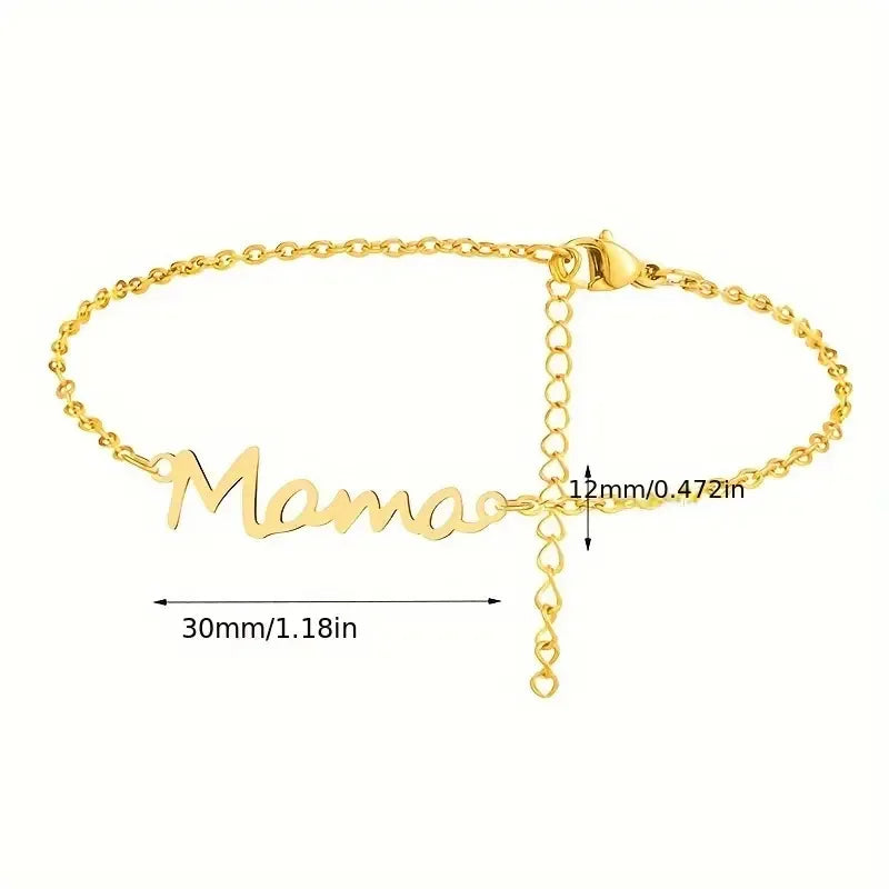 Stainless Steel Bracelets Letter Mama Pendant Chains Fashion Charms Bracelet For Women Jewelry Party Lover Mum Mother's Gifts