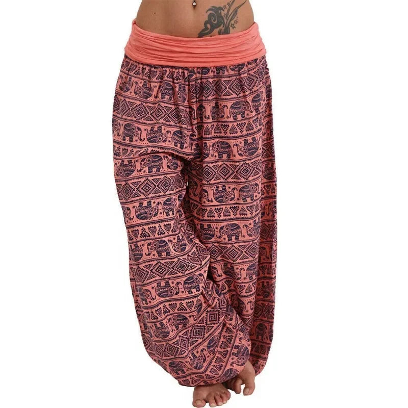 Women's Personality GeometricCasual Loose Printed Pants Comfortable Casual Women's Wide Leg Haren Pants Pants - Azara