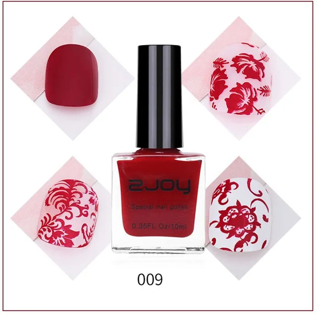 10g(Bottle) Tranfer Stamping Nail Polish-Stamping Plates Polish Stamping Gel Milti Color Painting Oil Lacquer Varnish 0.35FL.OZ