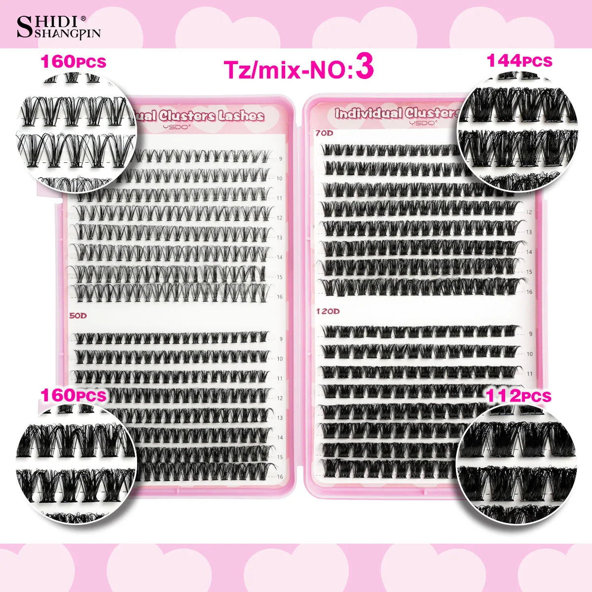 14/32 Rows Individual Lashes Kit Cluster Eyelash Diy Lash Extension Kit Cluster Lashes With Bond and Seal Glue Remover tweezer