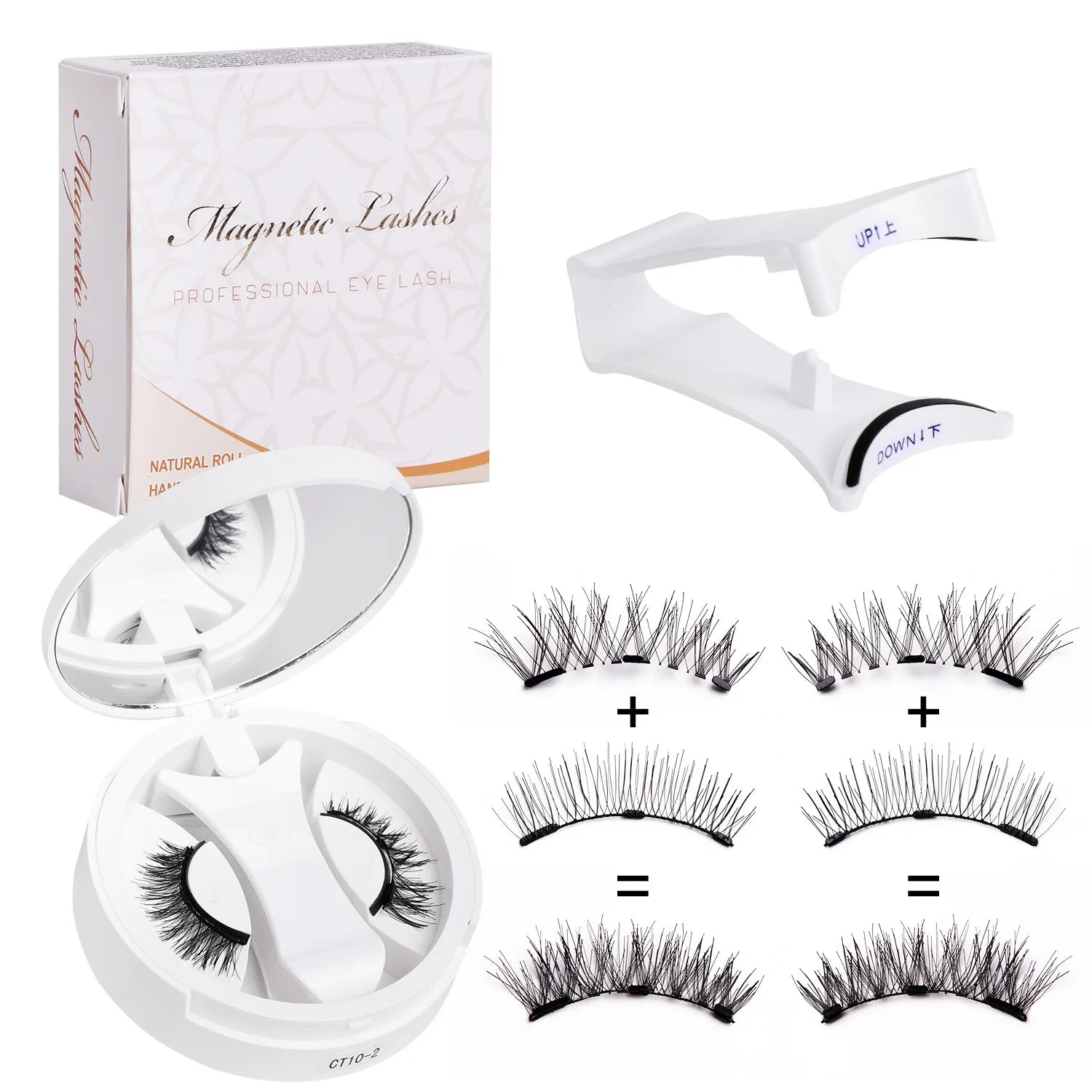 Magnetic Eyelashes Set Reusable Easy to use Eyelash Extension Tools Natural Curler False Eyelashes With Magnetic Tweezers