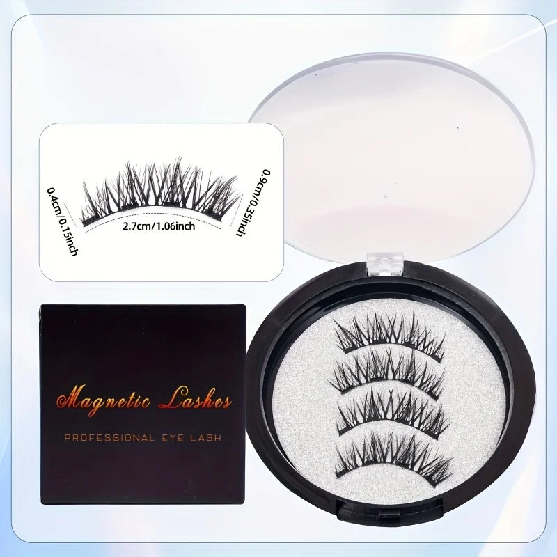 3D Magnetic False Eyelashes Set, Glue-free False Eyelashes Kit, Reusable & Waterproof for a Natural Look, Makeup Accessories