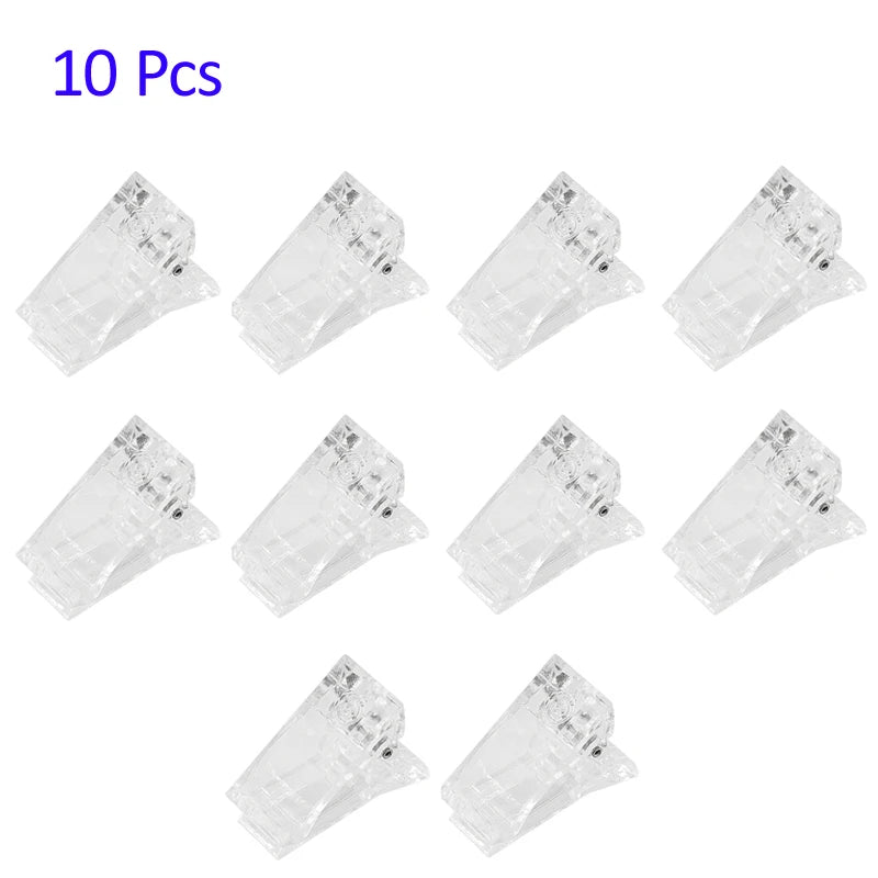 Acrylic Nail Clip Transparent Gel Quick Building Nail Tips Clips Fingernail Extension UV Clamps Manicuring Art Builder Tools Set