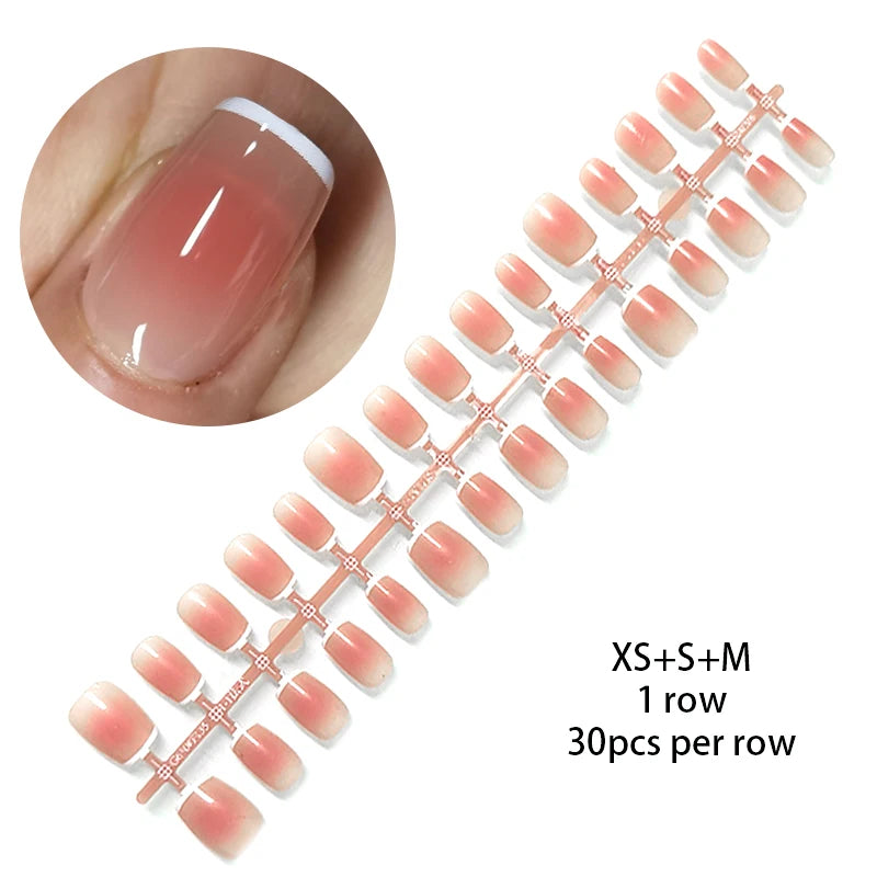 30Pcs Matte Nude Fake Nail Fashion Press on Quick Extension Wearable False Nails Simple Full Cover Nail Tips Manicure Nail Art