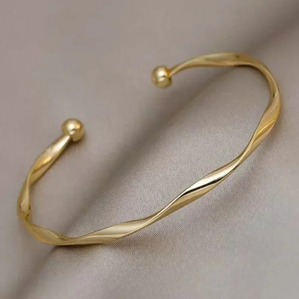 New Fashion Trend Unique Design Elegant Exquisite Twist Simple Bracelet Women Jewelry Wedding Party Premium Gift Wholesale