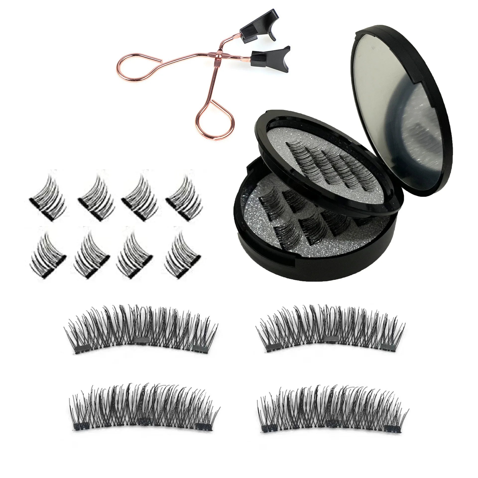 Full And Half Magnetic False Eyelashes New Style Glue-Free Mink False Eyelashes Natural Makeup Reusable Beauty