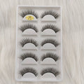 3D Mink False Eyelashes 5 Pairs Fluffy Volume Wispy Lashes Natural Looking  Strip Clusters for Party Daily Natural Nude Makeup