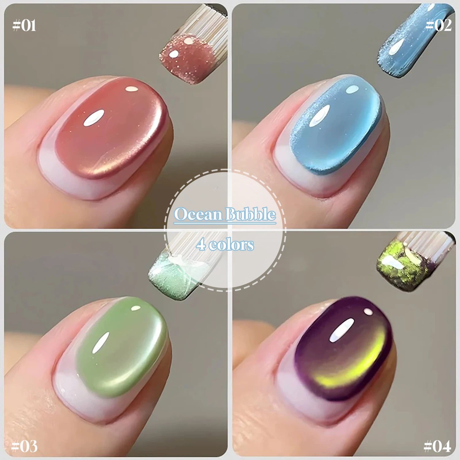 1-24pcs WS Autumn Winter Blue Black Red Glass Bead Crystal Cat Eye Gel Nail Polish New Whitening High Density Sparkling Nail