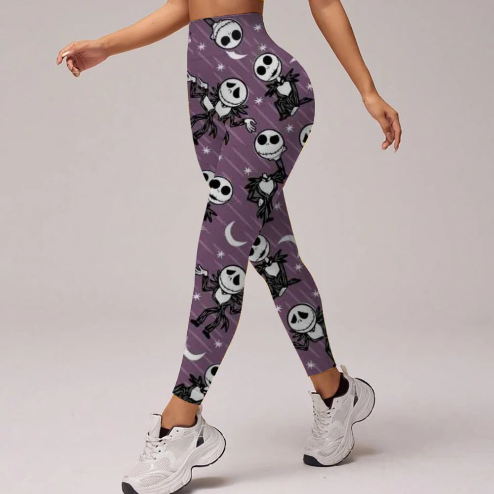 Summer High-Waisted Yoga PantsThe Nightmare Before Christmas Workout Leggings for Running Cycling Gym Fitness