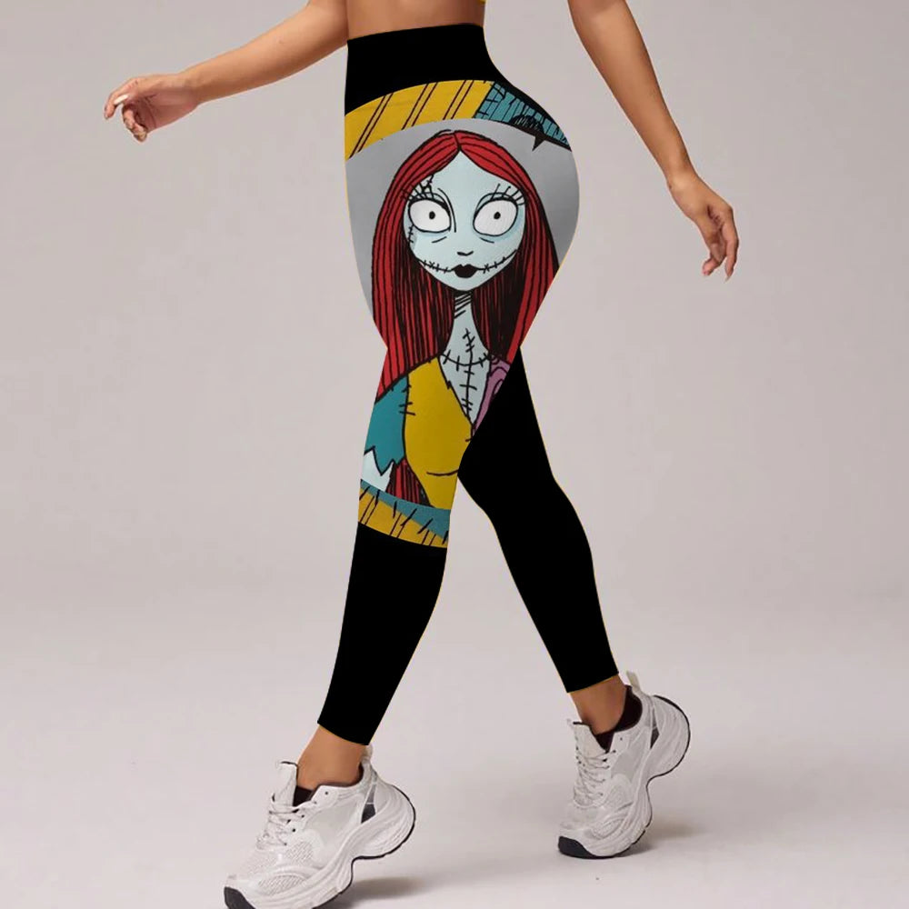 The Nightmare Before Christmas Gym Exercise, High Waisted Leggings, Party Fitness, Running, Outdoor Pilates Pants