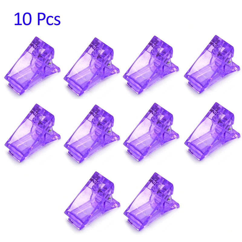 Acrylic Nail Clip Transparent Gel Quick Building Nail Tips Clips Fingernail Extension UV Clamps Manicuring Art Builder Tools Set