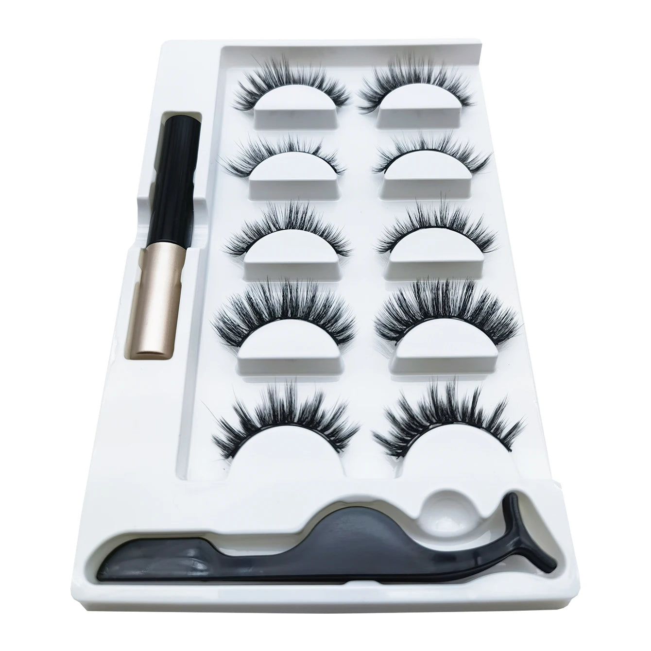 5 pairs of magnetic eyelashes, 8D manual eyelashes, eyeliner pen false eyelashes, durable manual eyelash makeup tools