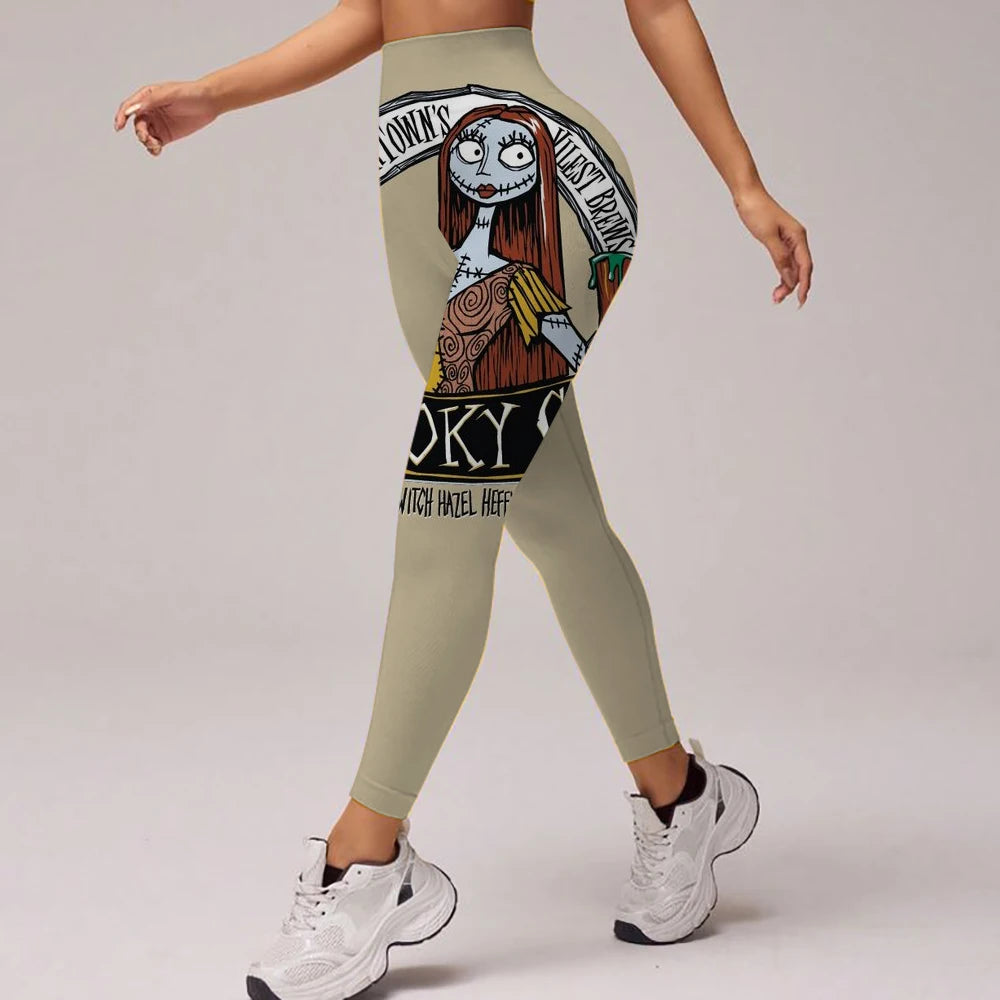 The Nightmare Before Christmas Gym Exercise, High Waisted Leggings, Party Fitness, Running, Outdoor Pilates Pants