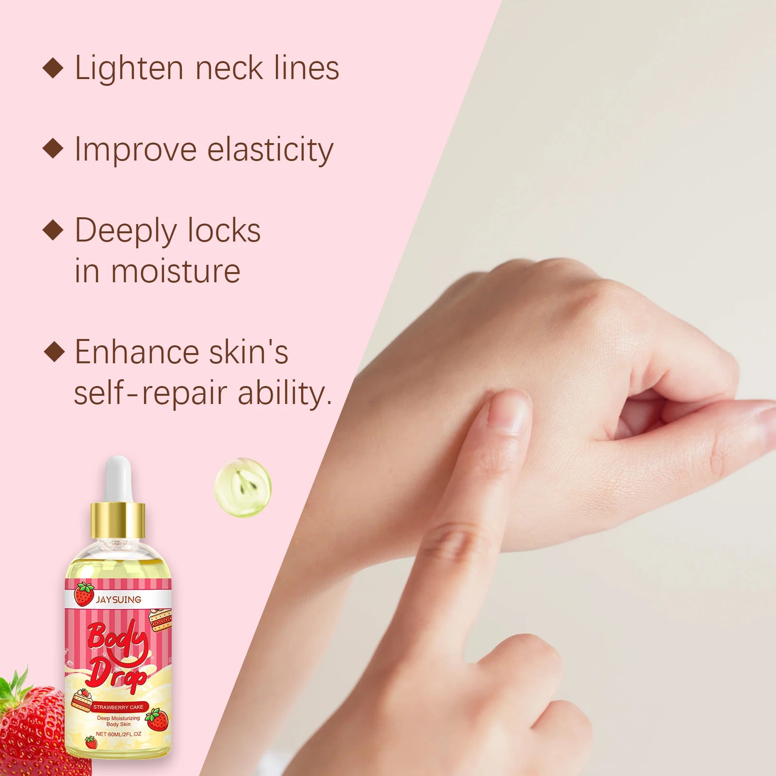 Nourishing Body Oil, Hydrating Massage & Skin Care Treatment, Firming Moisturizing Formula, 60ml Bottle