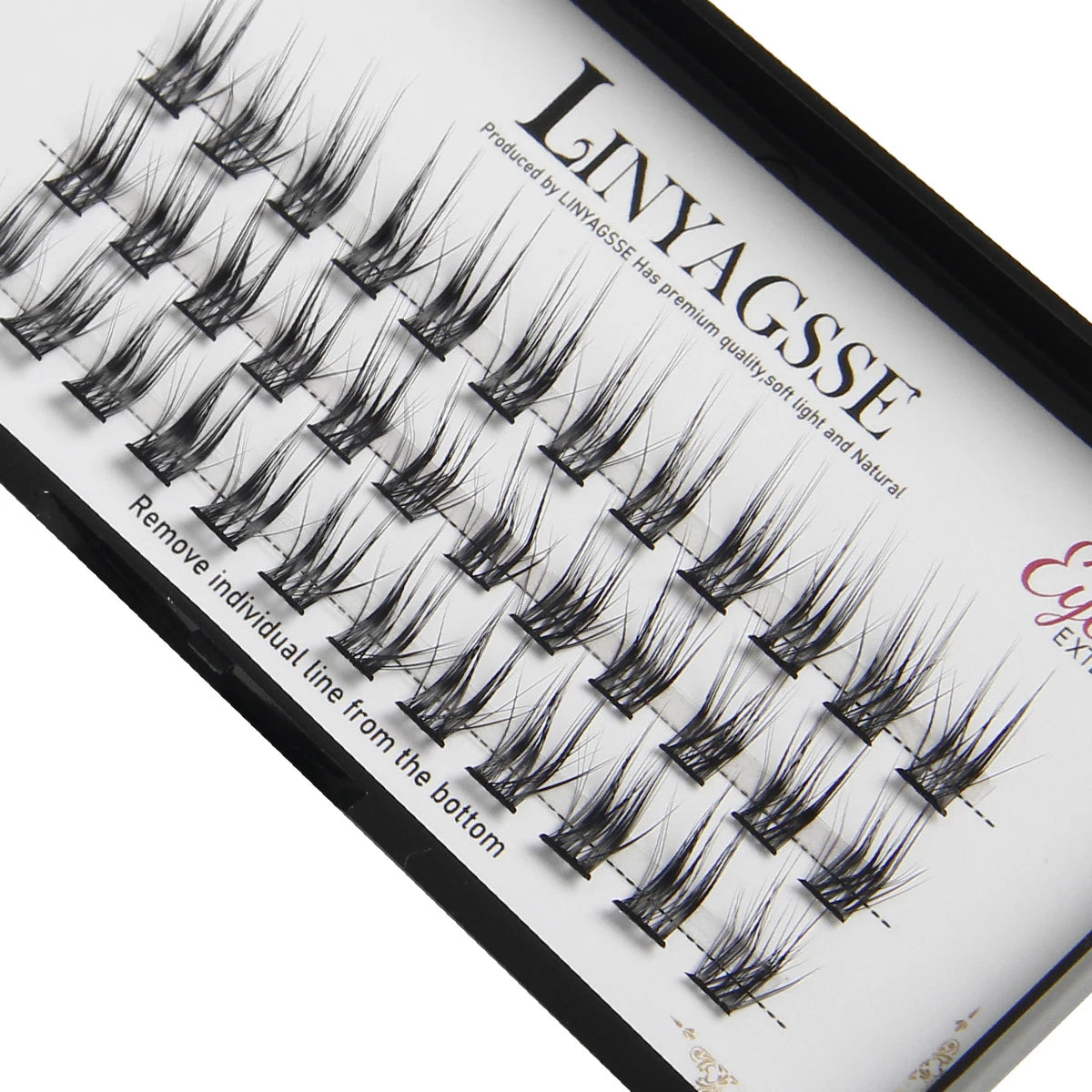 LINYAGSSE LN2350 L Curl Super Cluster Eyelash Extension Natural Mink Eyelash Individual Lashes Makeup Tools Cilias Volume