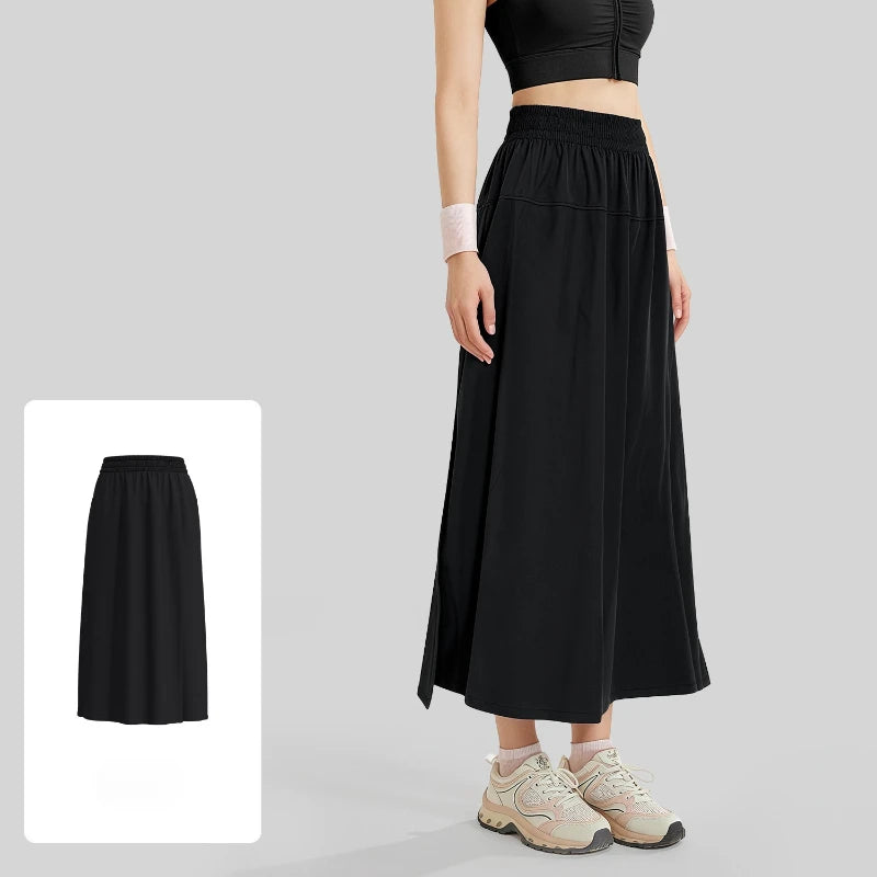New Solid Color Loose Skirt Pants Women's Casual All-match Split Sports Yamamoto Culottes Fashion Wide Leg Pants College Style