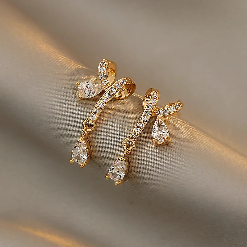 New High-end Atmosphere Decoration Shine Fashion Women Temperament Personality Exaggerated Earring Wedding Jewelry Birthday Gift