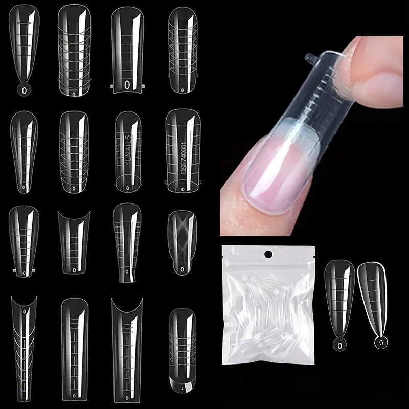 60Pcs/lot Extension False Nails Art Tips Acrylic Fake Finger UV Gel Polish Mold SculptedFullCover PressonManicures Supplies Tool