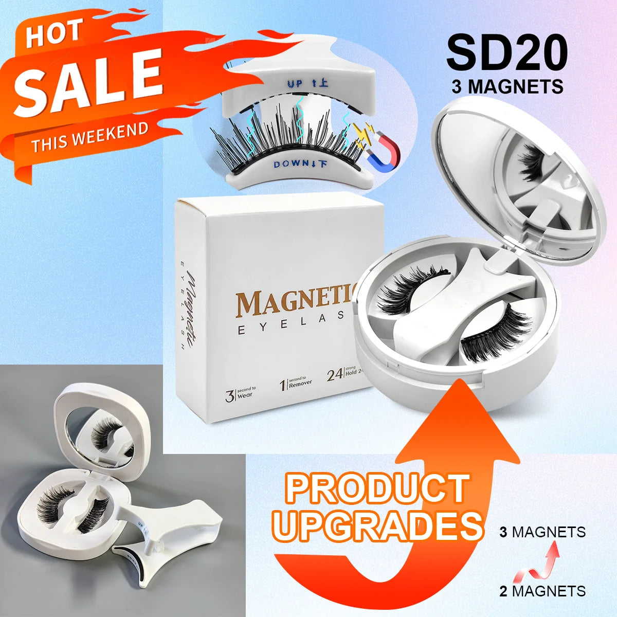 Yiernuo Magnetic false eyelashes integrated box new glue-free false eyelashes kit