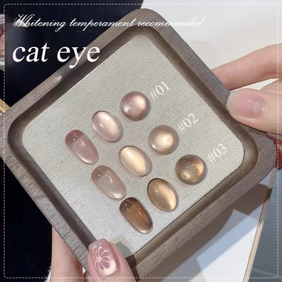 1-24pcs WS Autumn Winter Blue Black Red Glass Bead Crystal Cat Eye Gel Nail Polish New Whitening High Density Sparkling Nail